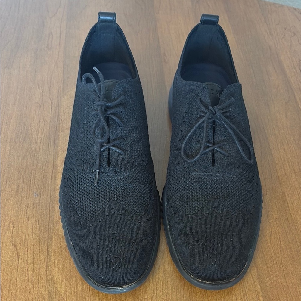 Cole Haan Black Knit Derby Oxfords
